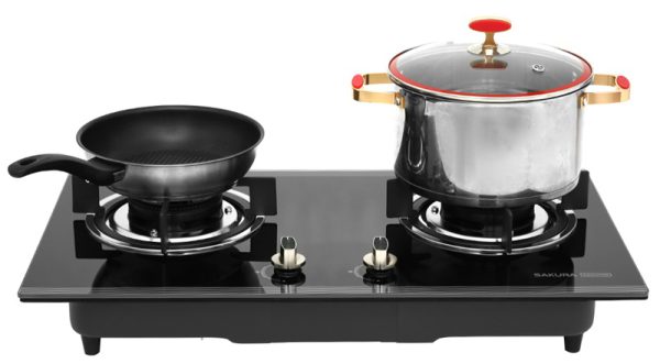 Vỏ bếp và mặt kính màu đen sang trọng - Bếp gas âm Sakura SG-2530GB